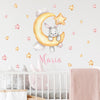 Custom Baby Name Wall Decals Bunny Moon Stars