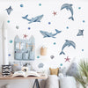 Cartoon Wall Decals Cute Ocean Whale Dolphin