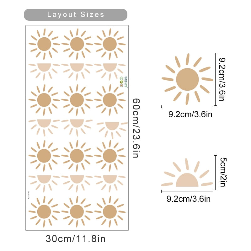 Boho Sun Pattern Wall Decals
