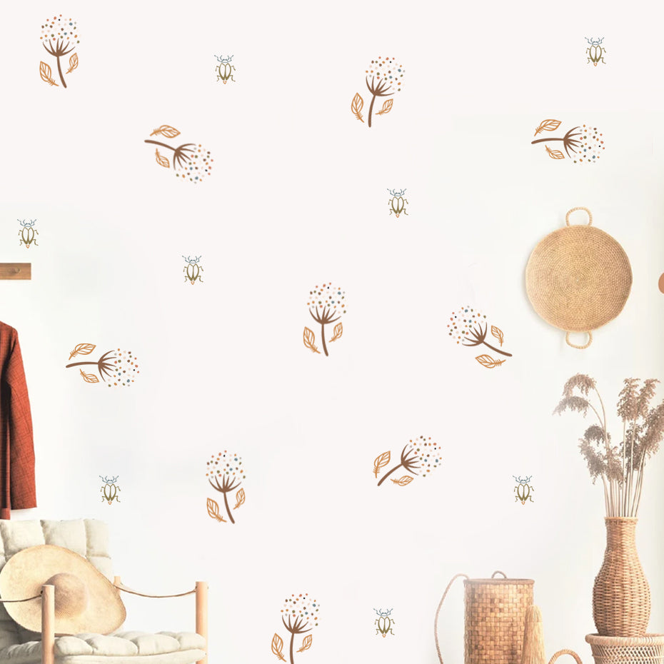 Nursery Wall Decals Bee Flowers