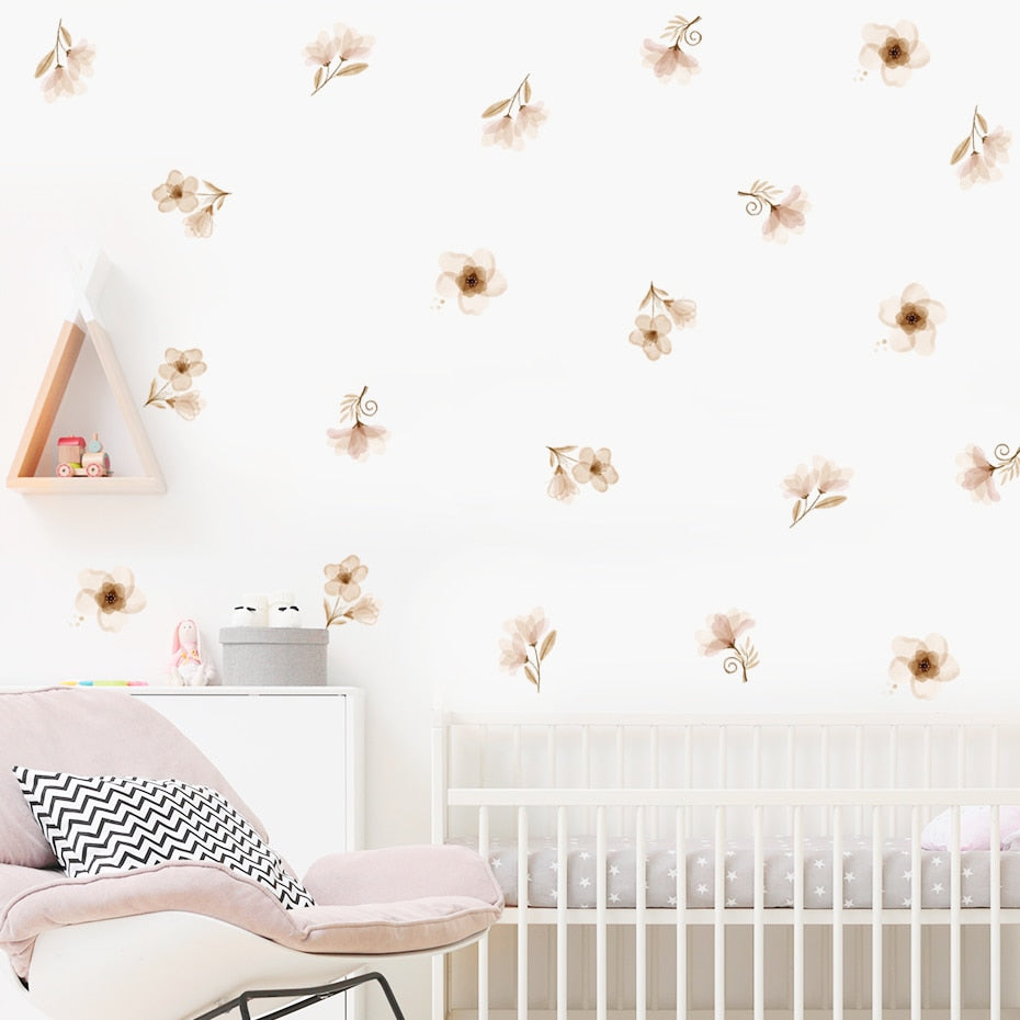 Boho Floral Butterfly Wall Decals