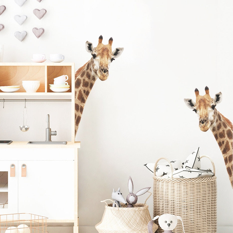 Cartoon Wall Decal Cute Animal Giraffe