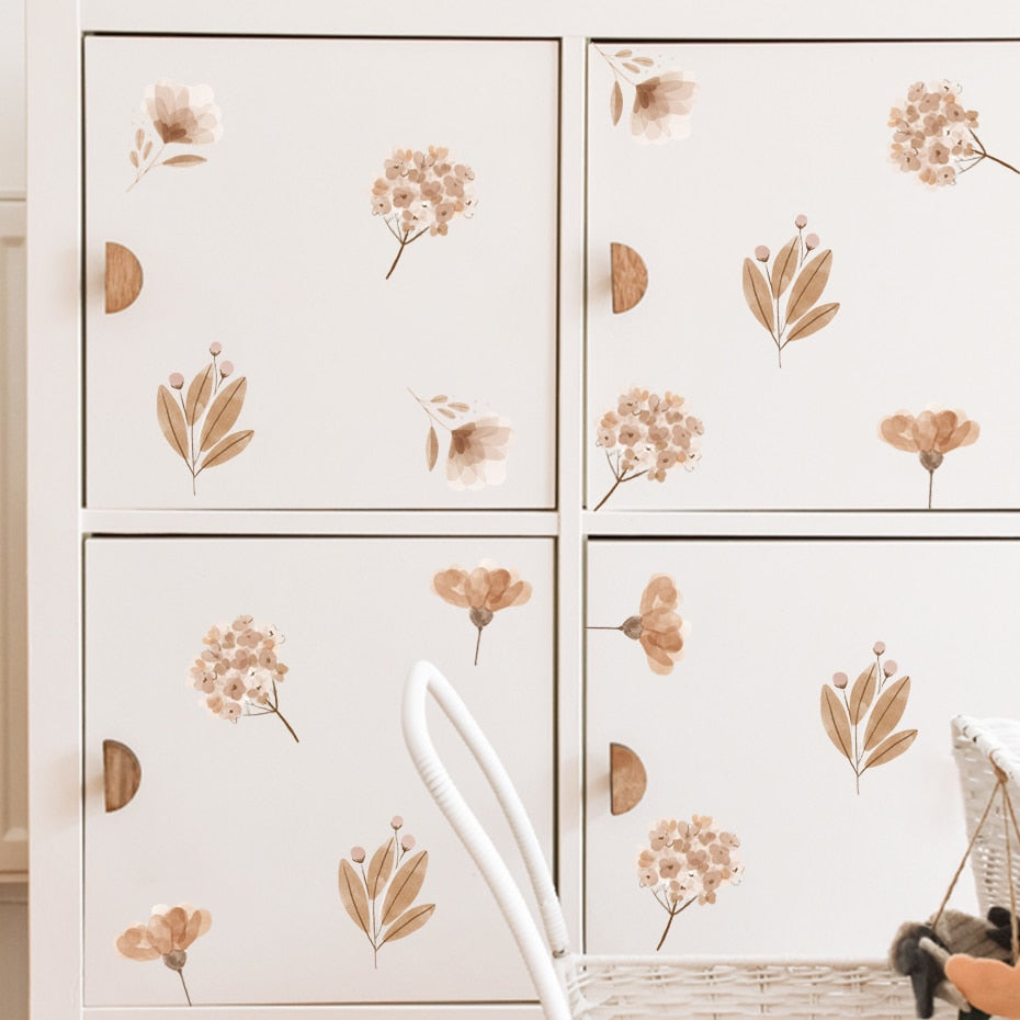 Boho Floral Butterfly Wall Decals