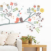 Cartoon Wall Decals Birds Floral Tree Branch