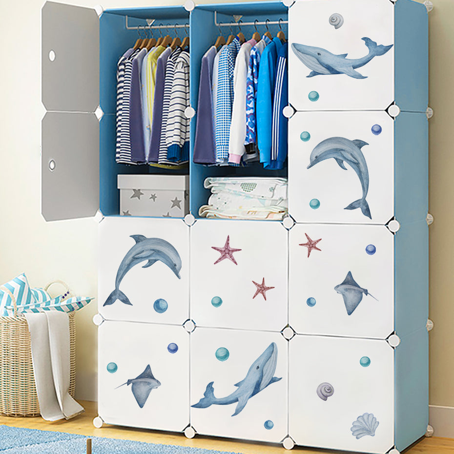 Cartoon Wall Decals Cute Ocean Whale Dolphin