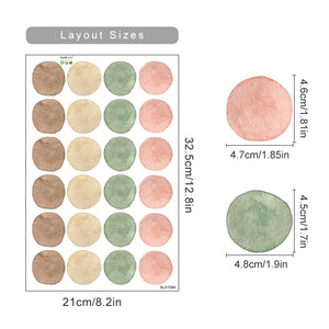 Cartoon Wall Decals Colorful Polka Dots