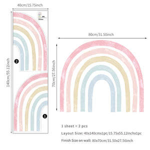Large Light Rainbow Wall Decal