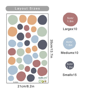 Cartoon Wall Decals Colorful Polka Dots