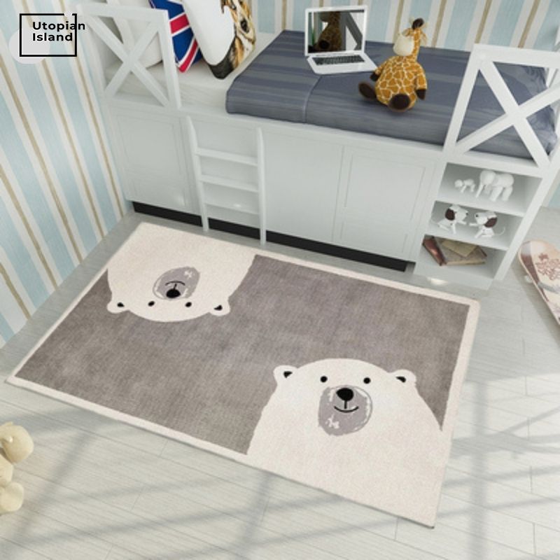 Cartoon Animals Square Area Rug