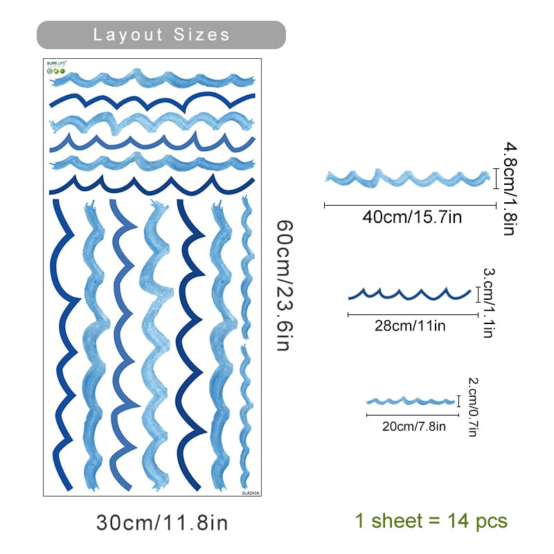 Nursery Wall Decals Ocean Waves