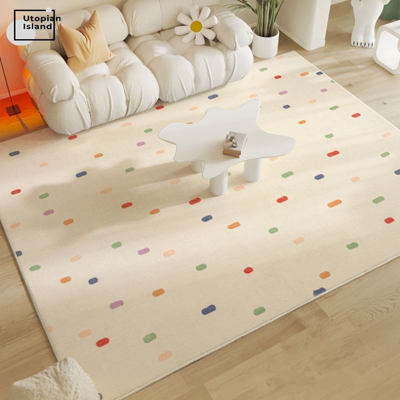 Area Rug Colorful Squared Pattern