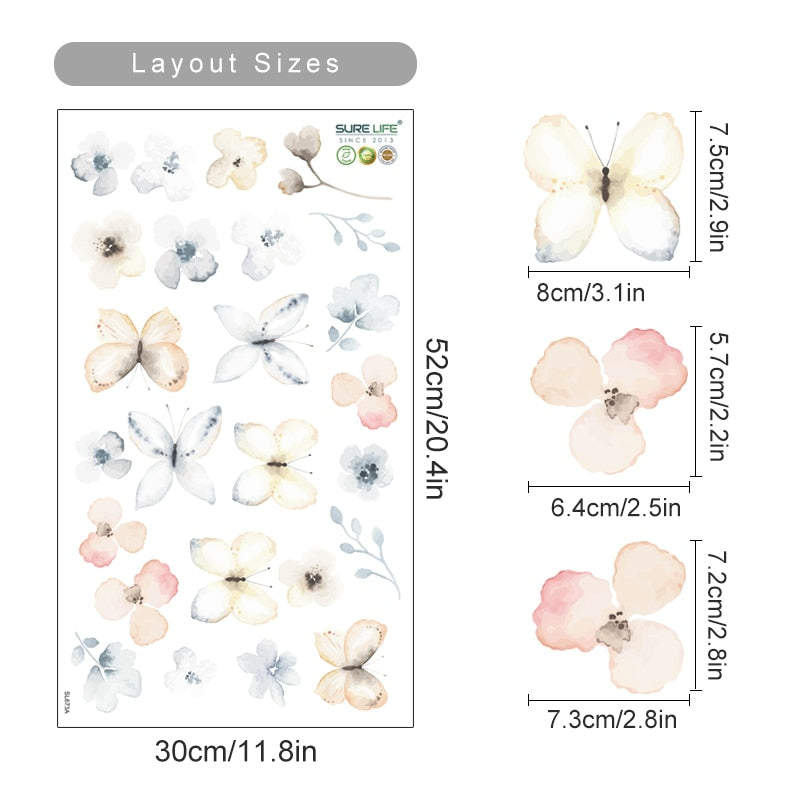Boho Herbs Field Flowers Wall Decals