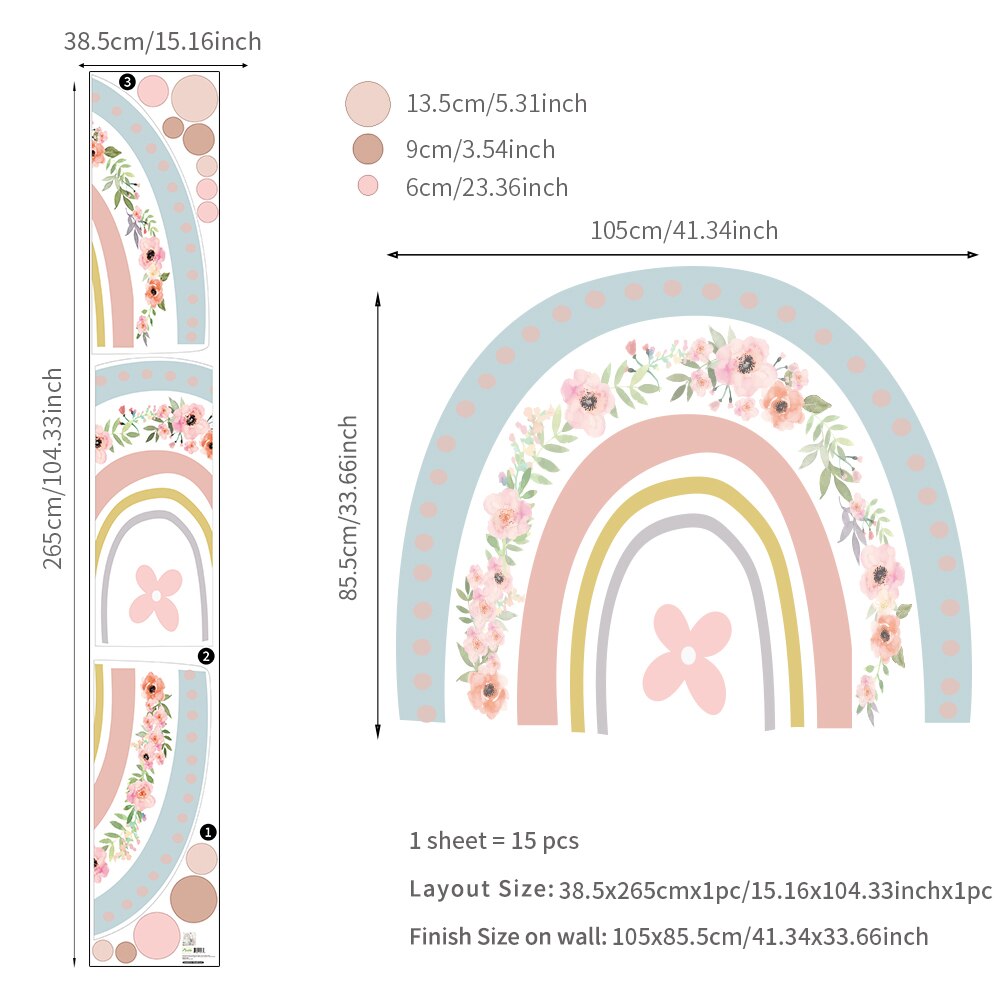 Wall Decals Colorful Rainbows