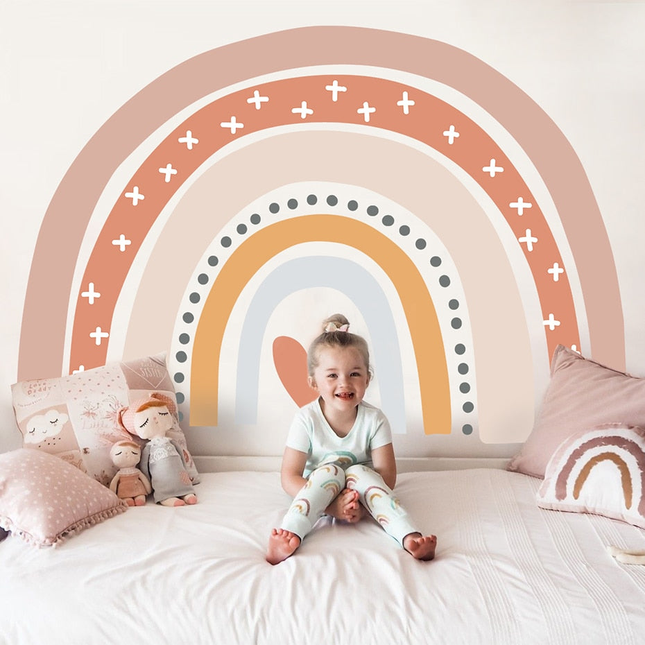 Boho Large Rainbow Colorful Wall Decal