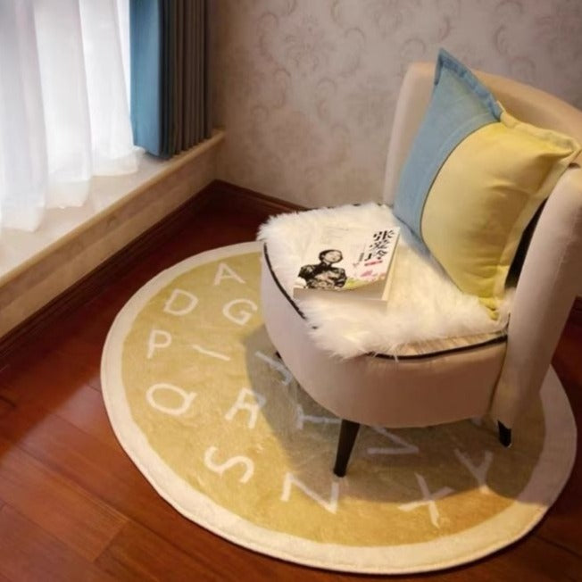 Round Nursery Rug ABC Alphabet