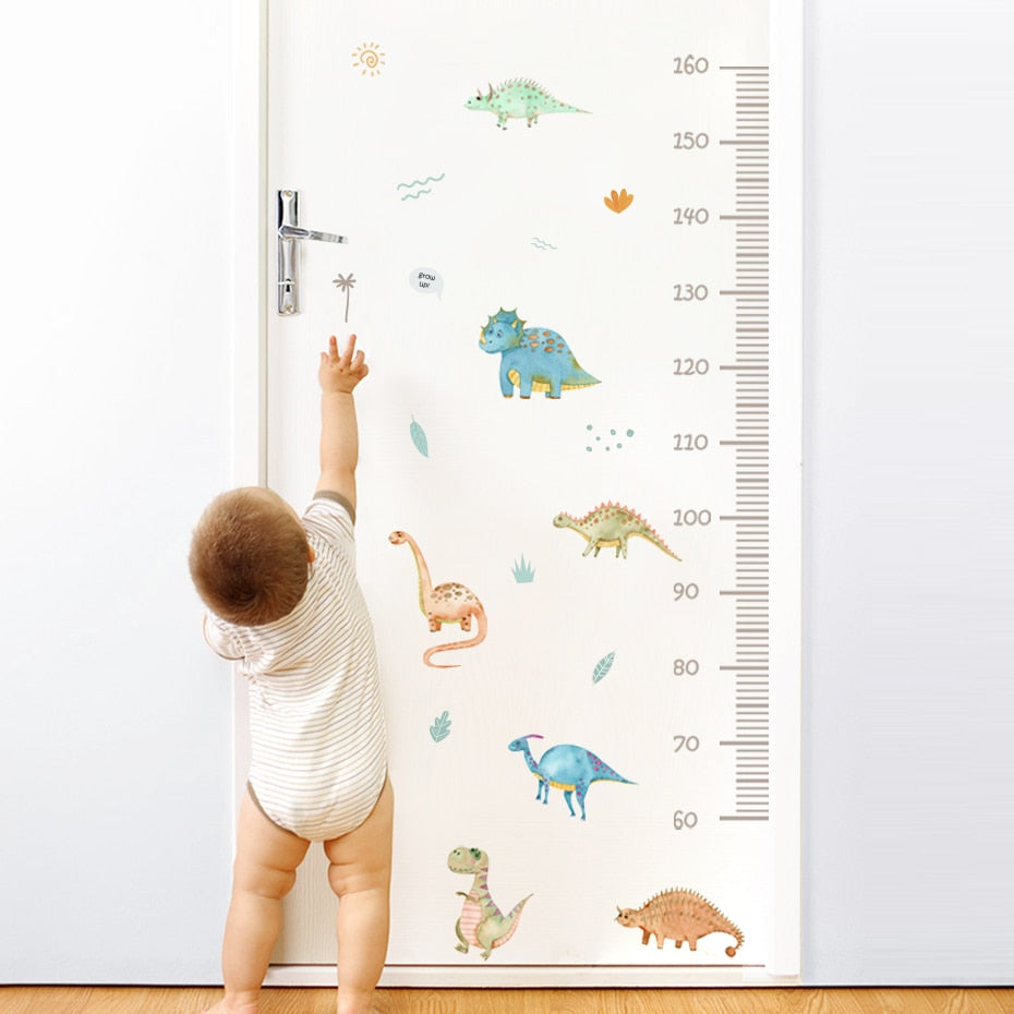 Cartoon Height Measurement Dinosaur Wall Decals