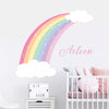 Custom Name Wall Decal Rainbow Clouds