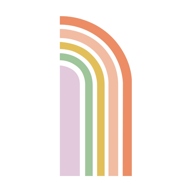 Nursery Wall Decal Large Half Elongated Rainbow