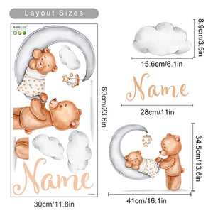 Custom Name Wall Decals Little Bears