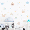 Cartoon Wall Decals Cute Animals Stars and Rainbows