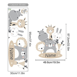 Custom Name Wall Decals Animal Friends