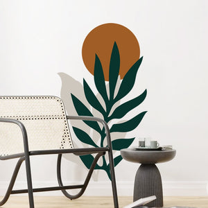 Nursery Wall Decal Sun Leaf Green Botanical