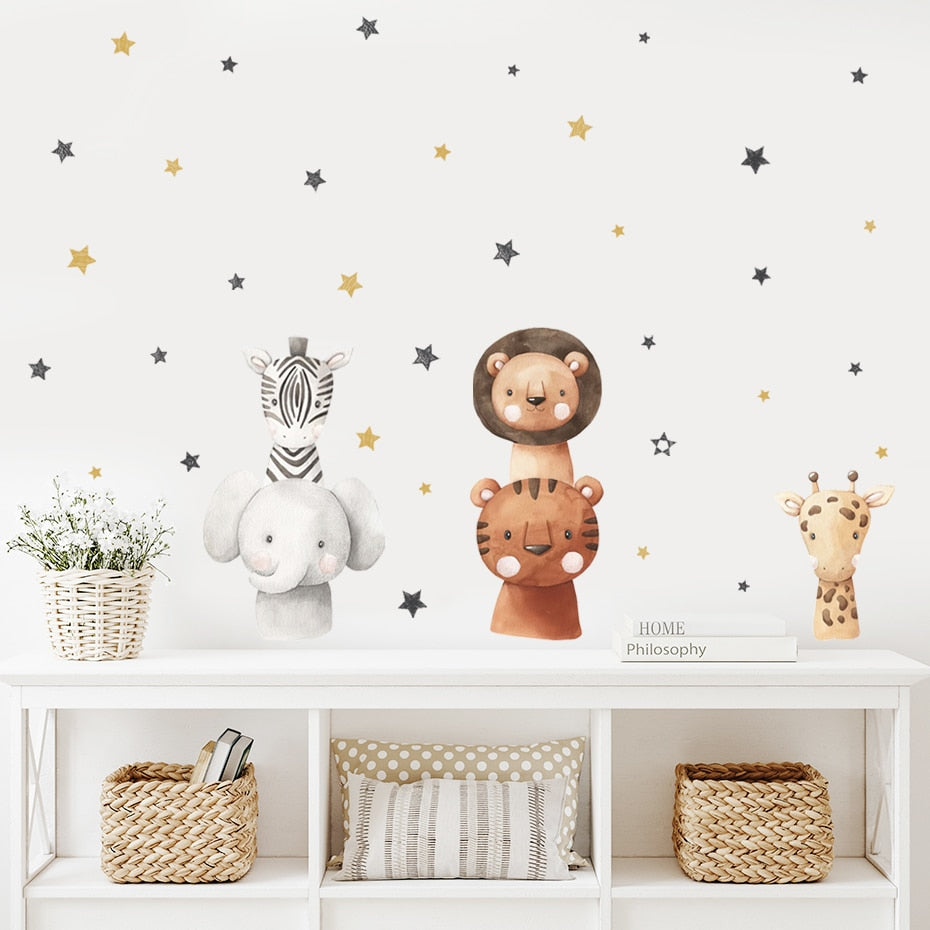 Cartoon Cute Animals Wall Decals