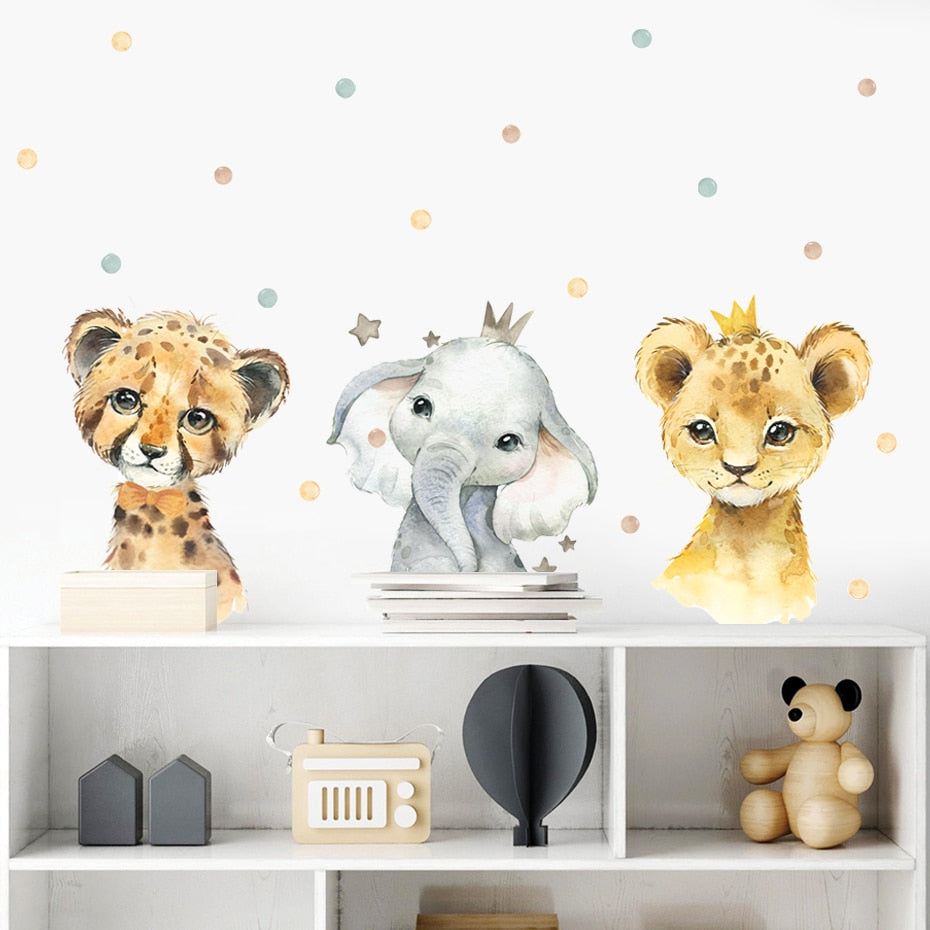 Cartoon Cute Wild Animal Wall Decals