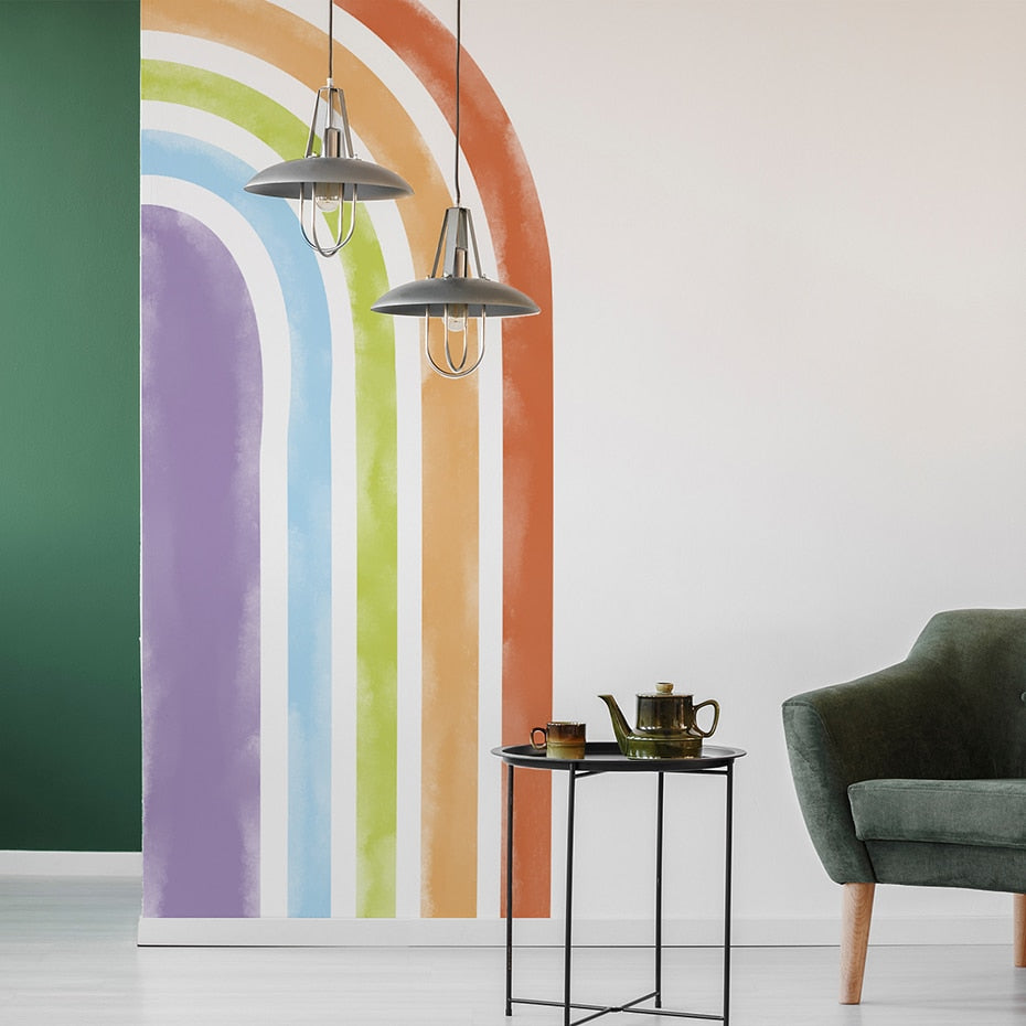 Boho Wall Decal Large Rainbow Watercolor