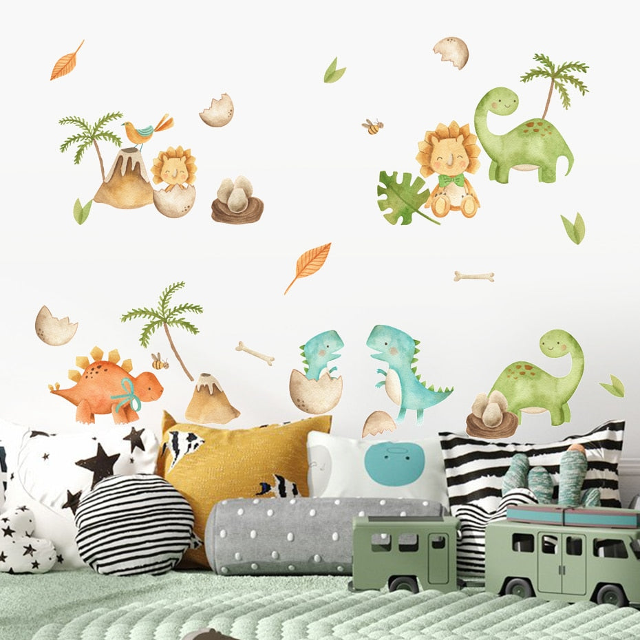 Cartoon Wall Decals Cute Baby Dinosaurs