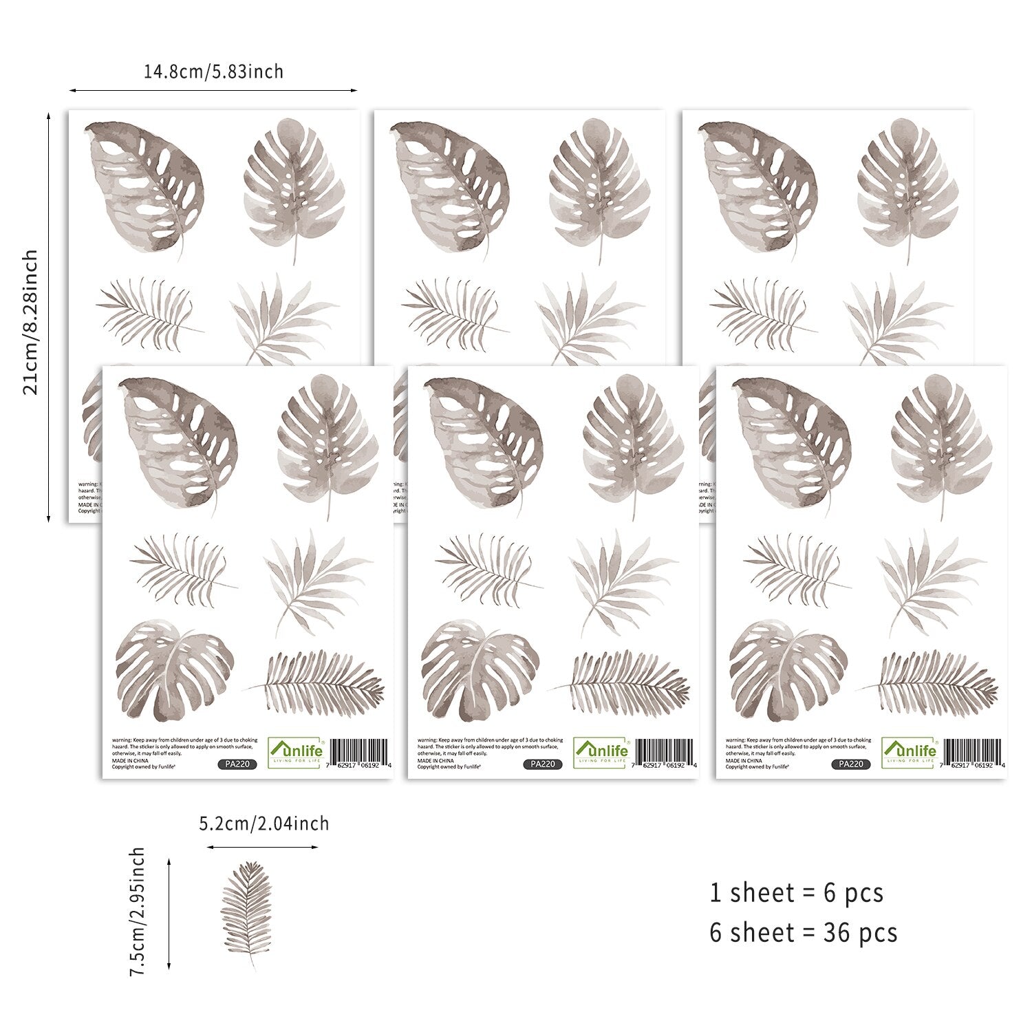 Floral Wall Decals Leaves And Feathers