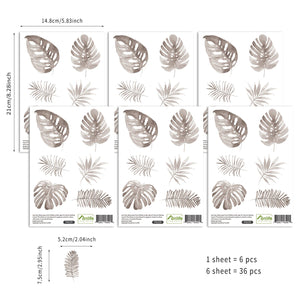 Floral Wall Decals Leaves And Feathers