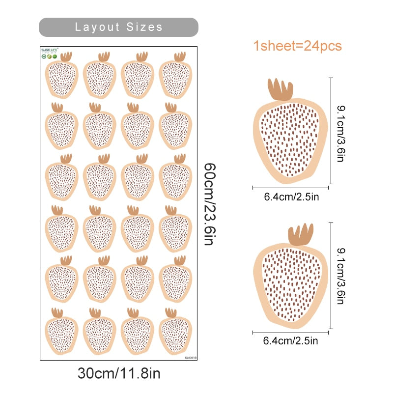 Cartoon Wall Decals Cute Strawberries