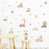 Cartoon Wall Decals Animals and Rainbow