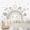 Cute Rainbow Animal Stars Wall Decals