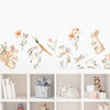 Cartoon Wall Decals Bunny Carrot Floral
