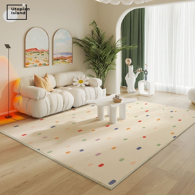 Area Rug Colorful Squared Pattern