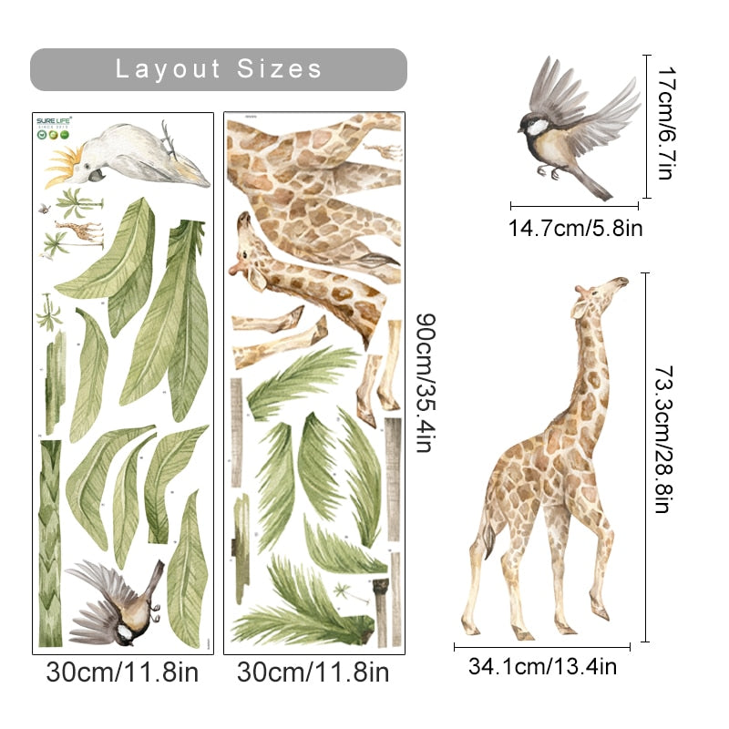 African Animals Tropical Wall Decals