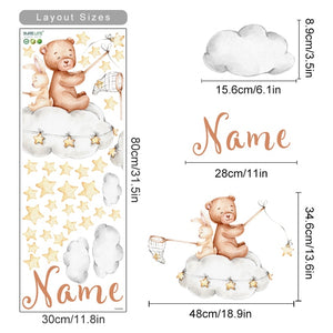 Custom Name Wall Decals Little Bear Stars