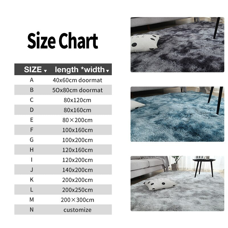Monochromatic Fluffy Thick Area Rug