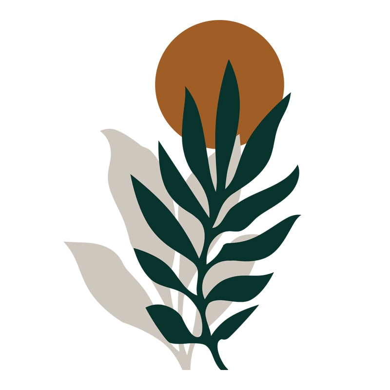 Nursery Wall Decal Sun Leaf Green Botanical