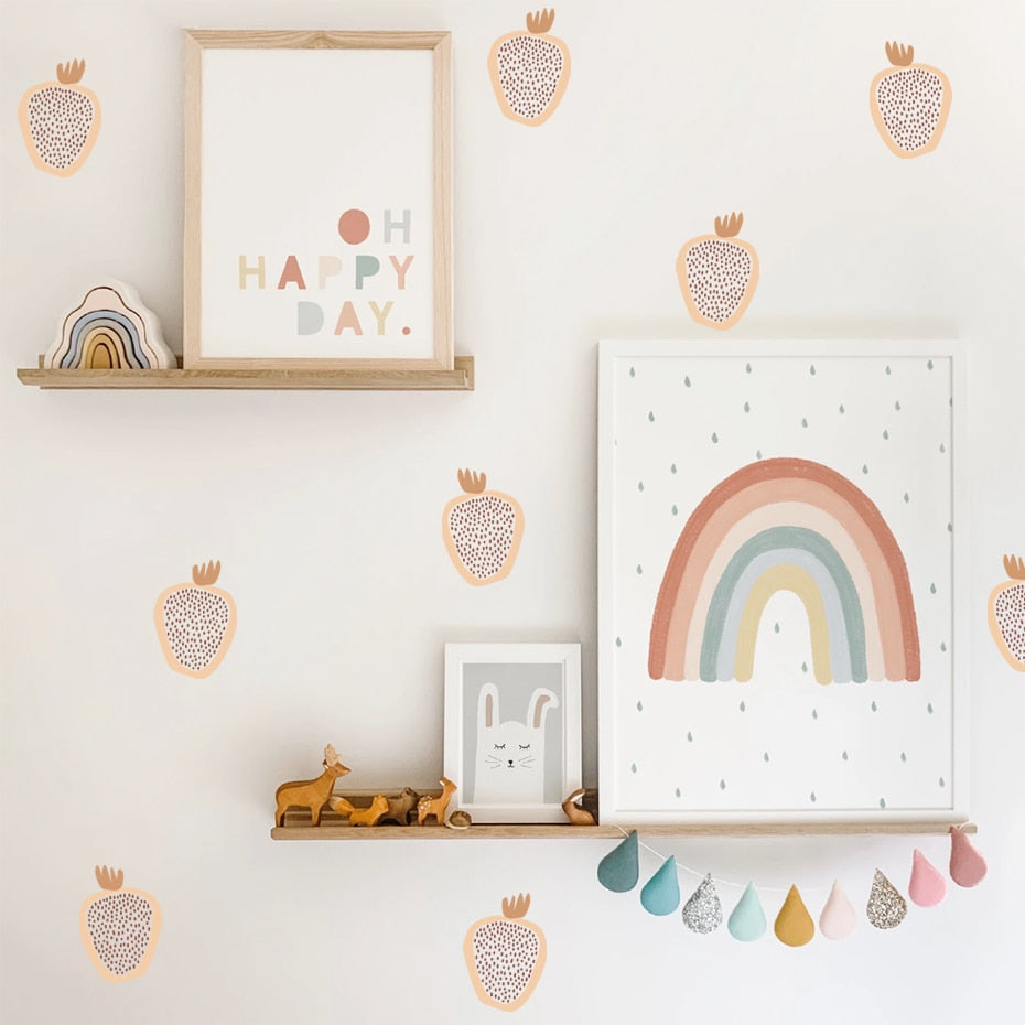 Cartoon Wall Decals Cute Strawberries