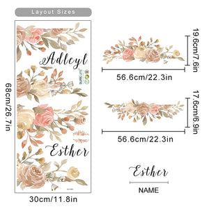 Floral Wreath Roses Wall Decals