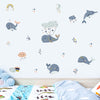 Nursery Wall Decals Blue Dolphins Whales