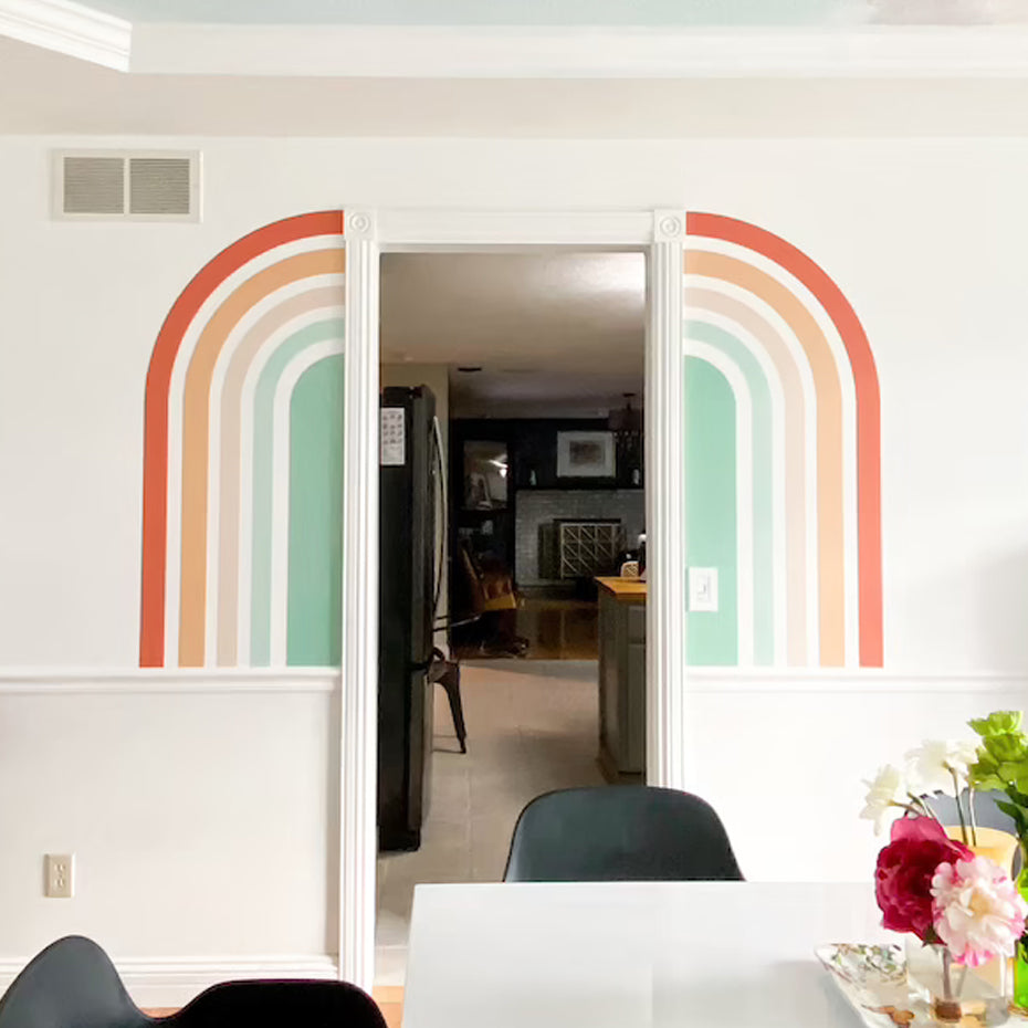 Nursery Wall Decal Large Half Elongated Rainbow