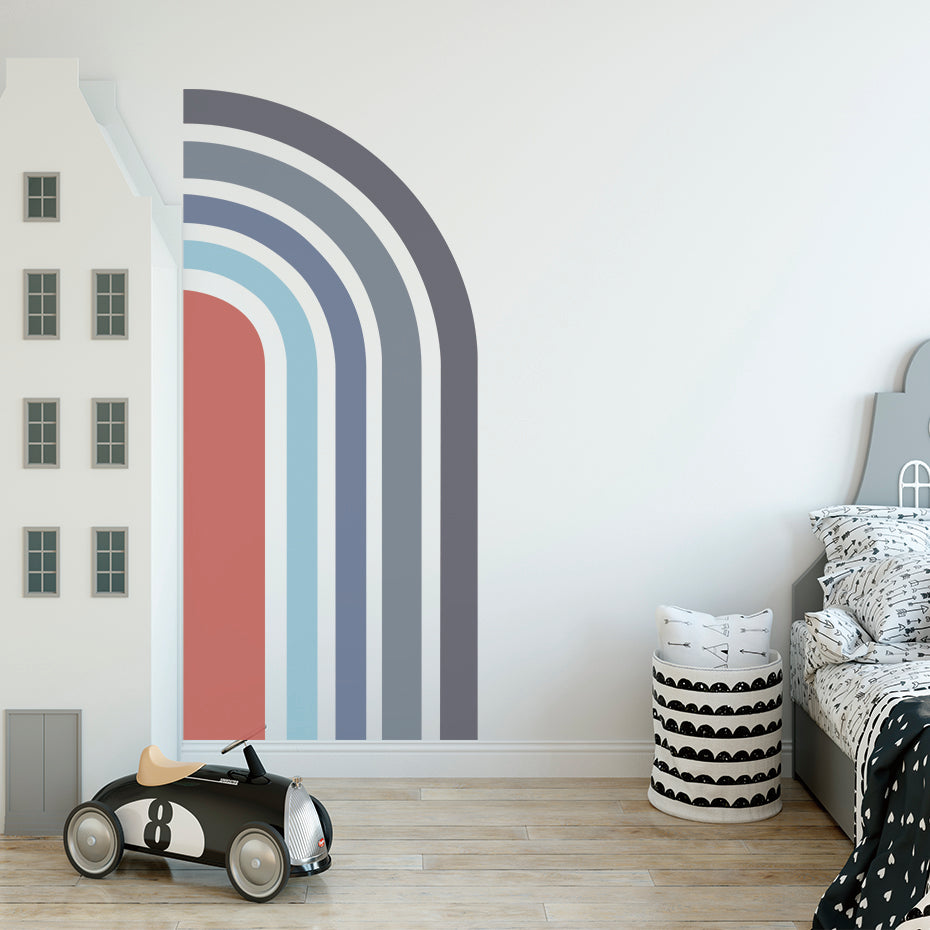 Nursery Wall Decal Large Half Elongated Rainbow