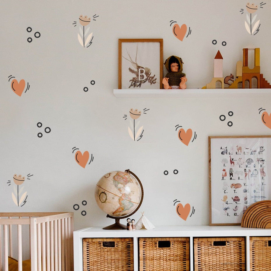 Nursery Wall Decals Heart Rainbow