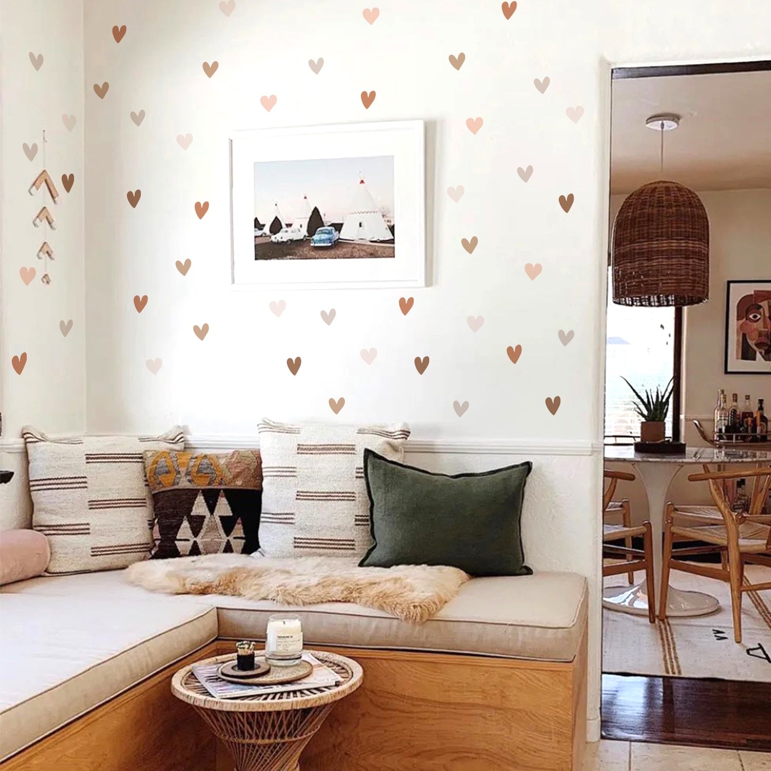 Pattern Wall Decals Boho Hearts