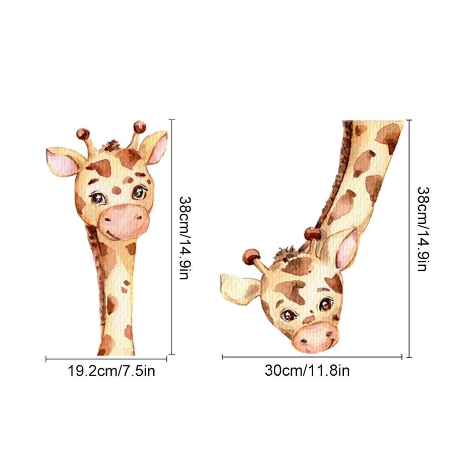 Cartoon Giraffe Animal Wall Decals