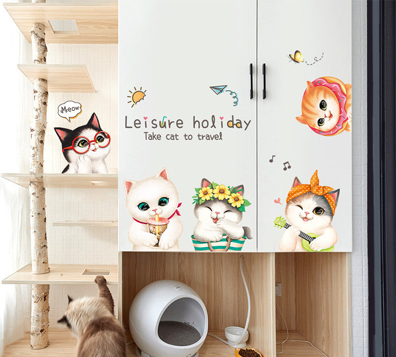 Cartoon Wall Decals Little Cute Cats